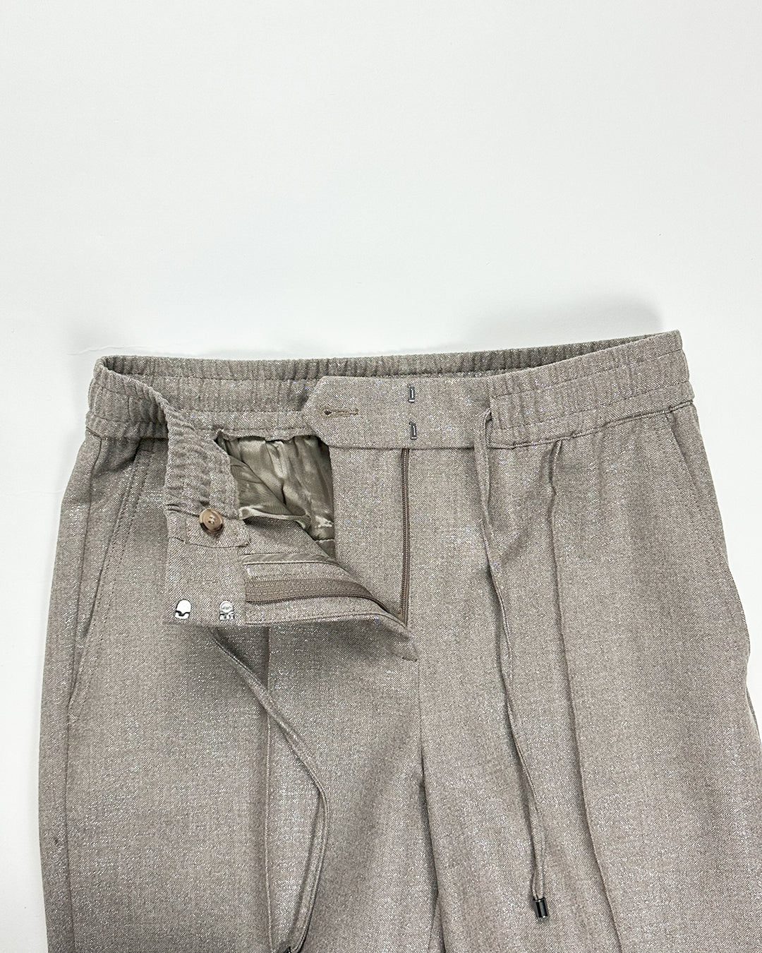 SEVENTY VENEZIA【ラメ/ラグジュアリー/ウエストゴム/ストレスフリー】ラメテーパードパンツ SF0307-17