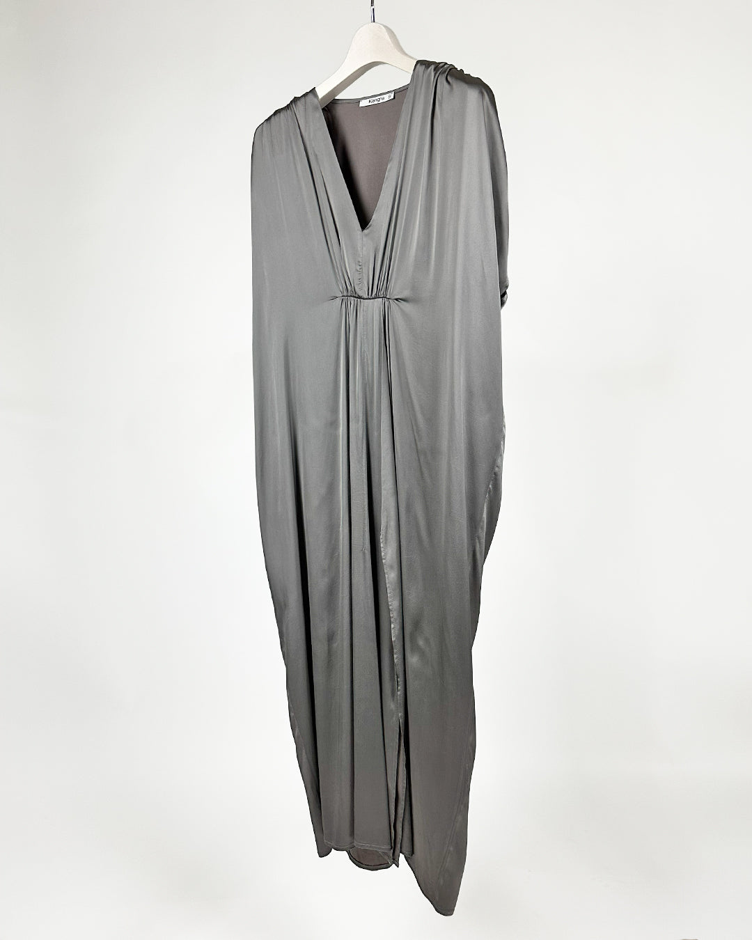 Kangra【オケージョン/ドレープ/ロング/Iライン/オン・オフ】Vネックワンピース KE0505-12