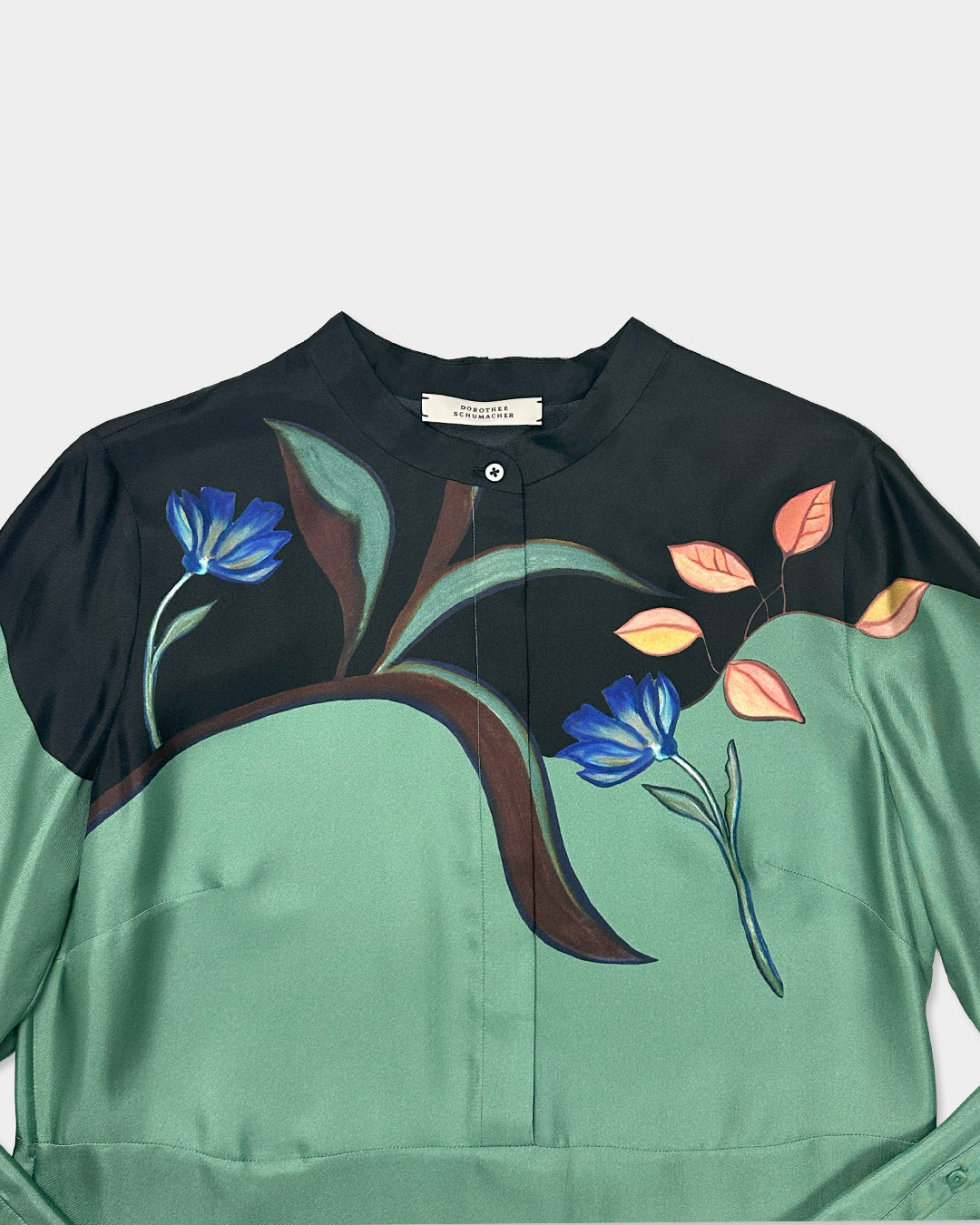 DOROTHEE SCHUMACHER【サテンドレス/プリントドレス/シルク100%/ボウタイ付/パーティ/オケージョン】プリントサテンドレス GH5504-15