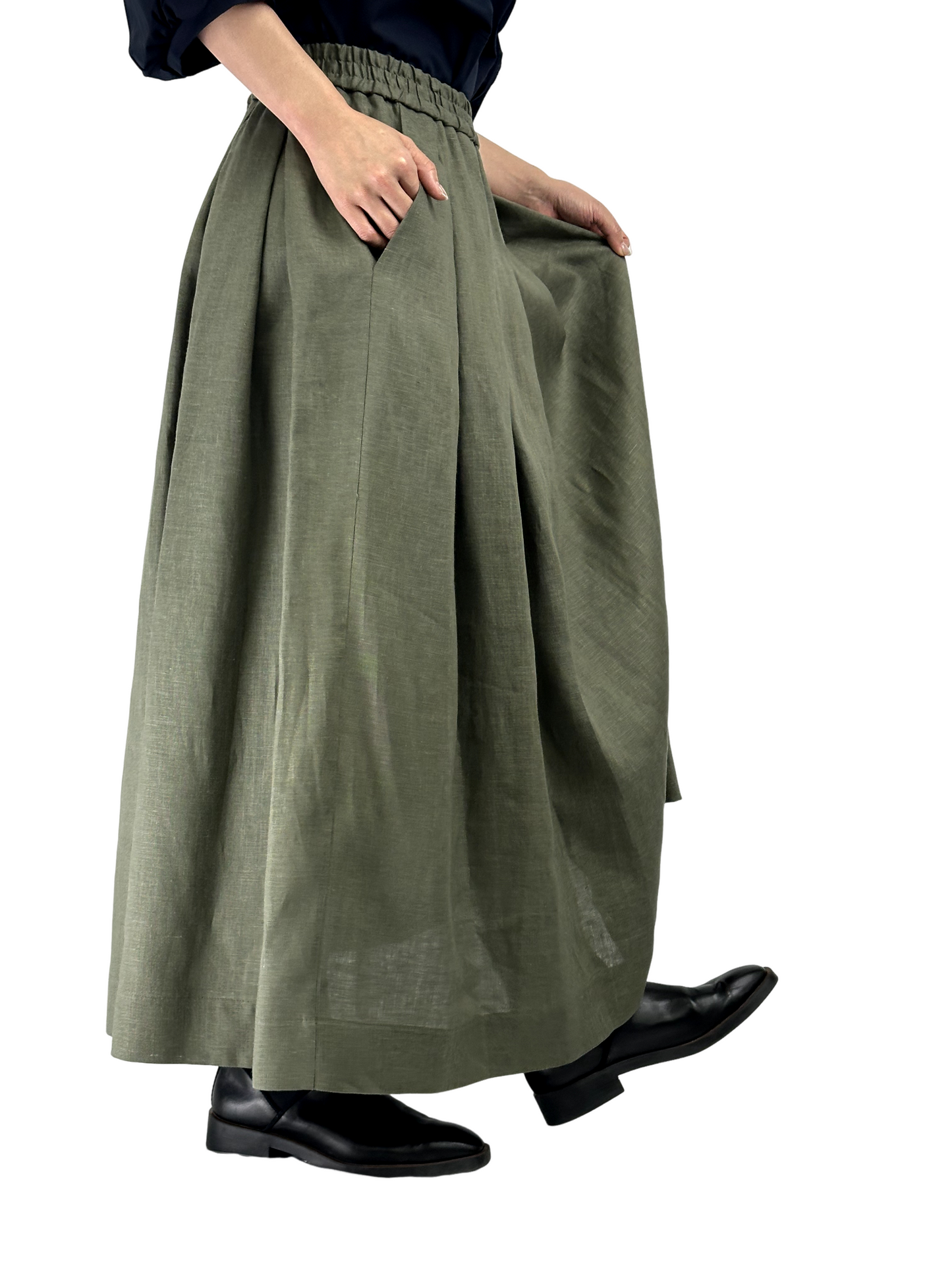 【Precious掲載品】N_8【ベストセラー/リネン100%/2色展開】スカート NG0402-17