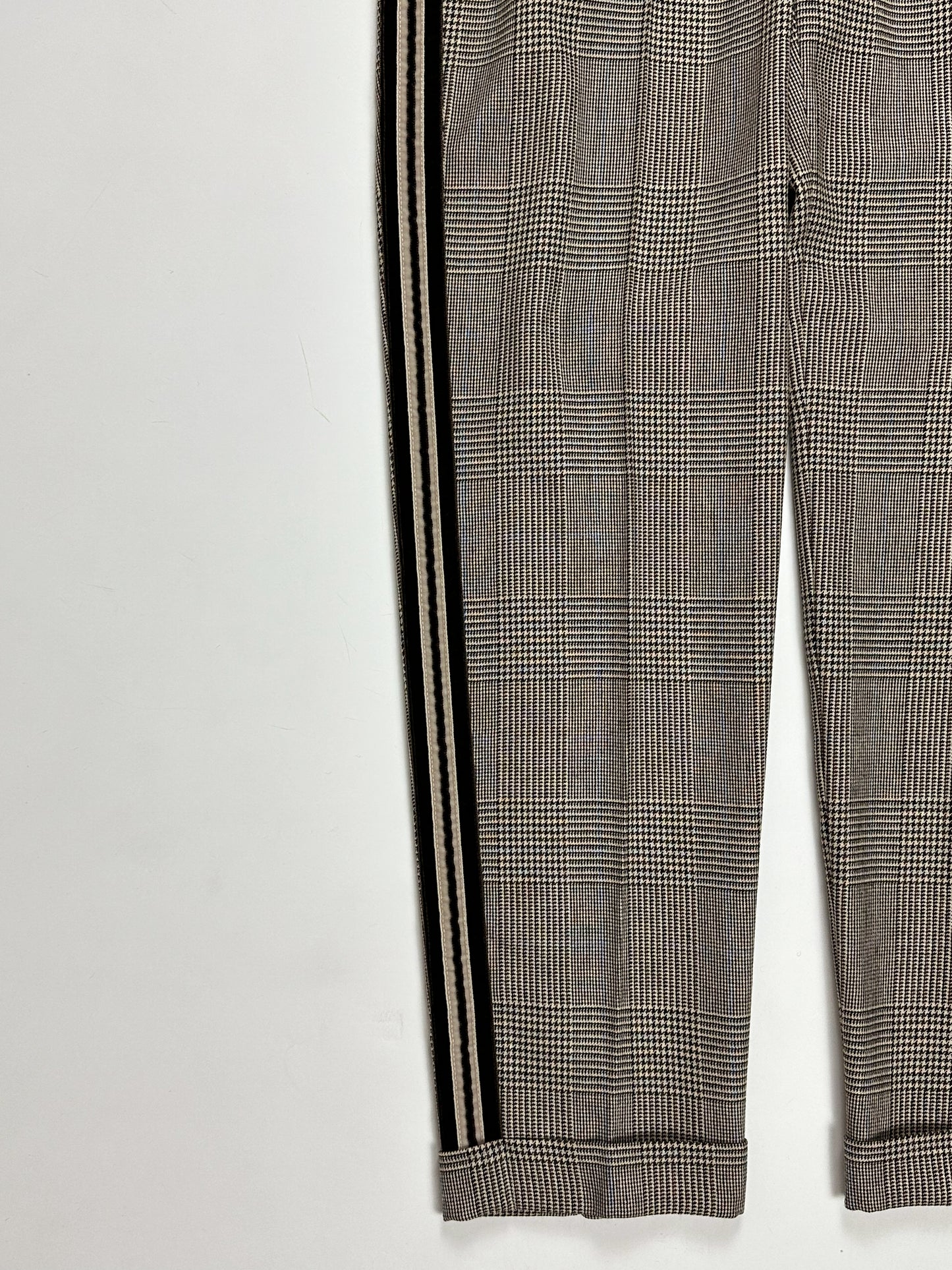 P.A.R.O.S.H.【プラスサイズ/ウールブレンド/グレンチェック/サイドライン】テーパードパンツ WF0315-37