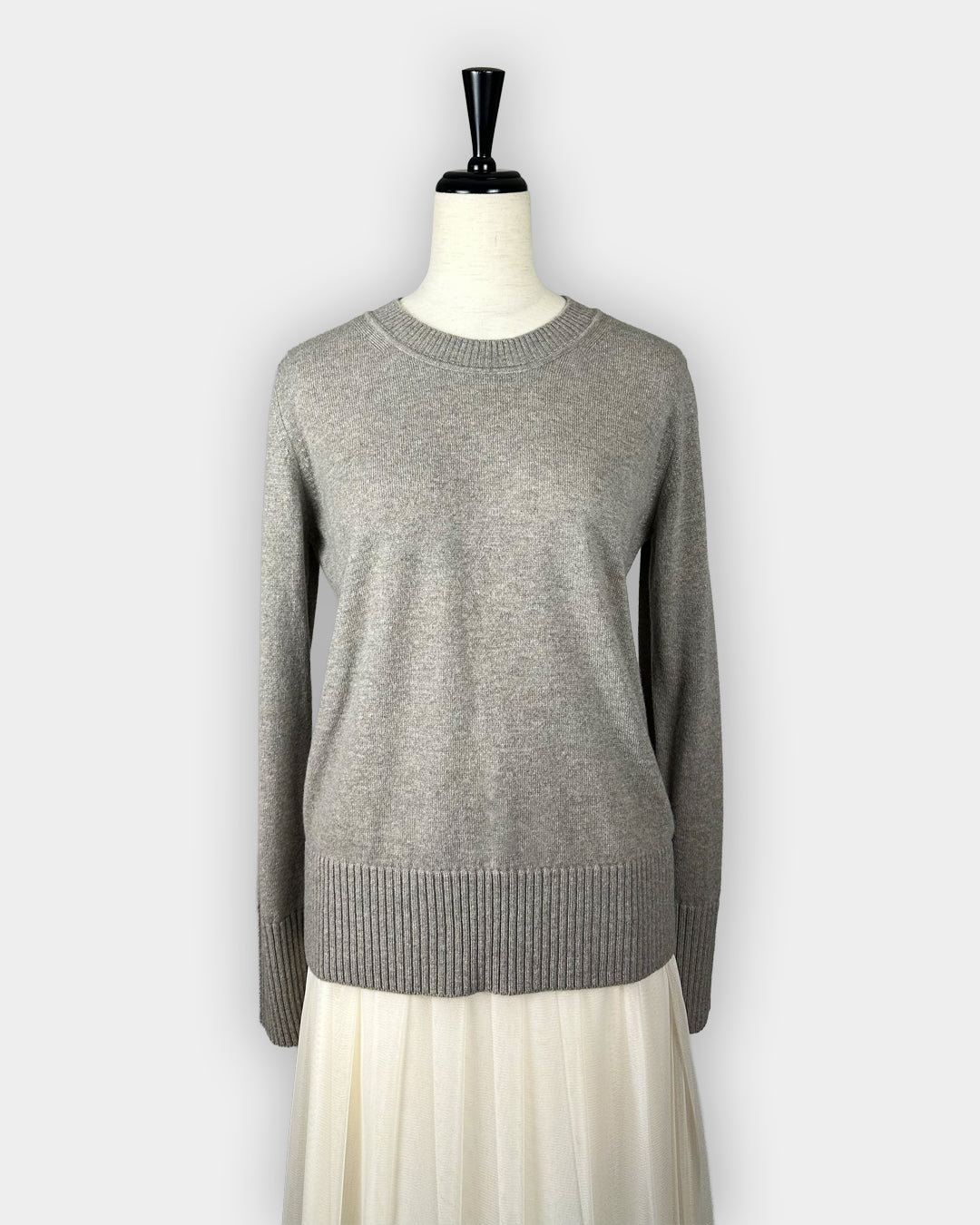 ALPHA STUDIO【カシミヤ100%/グレージュ/シンプルシルエット】ALPHAカシミヤセーター ZH0756-26