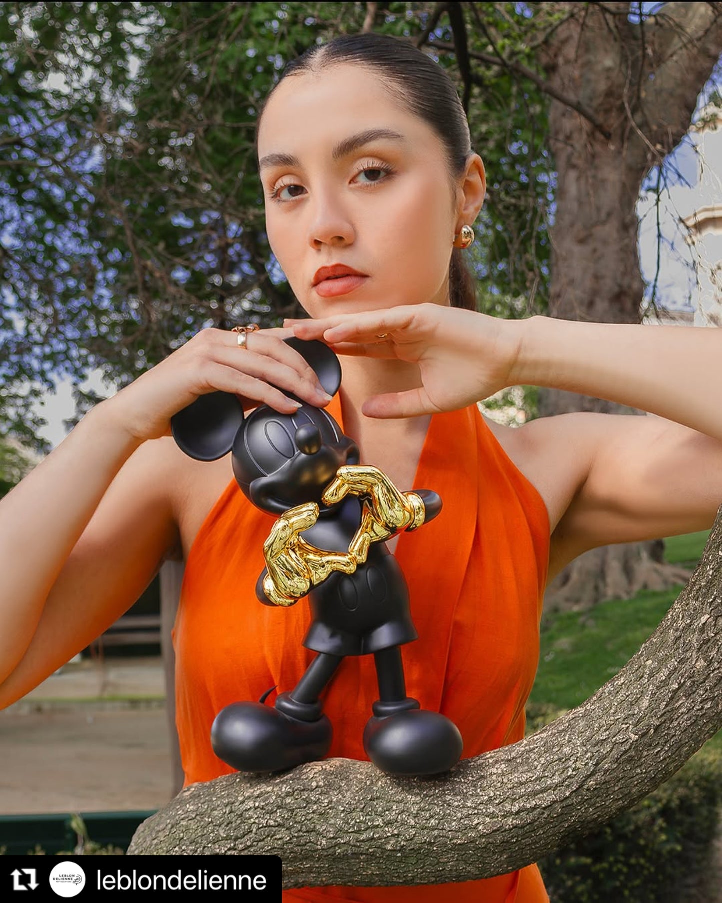 LEBLON DELIENNE【MickeyWithLove/ミッキーウィズラブ/ブラック＆ゴールド/Small30センチ】 LHDMLB-30