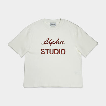 ALPHA STUDIO【残り1点】【ロゴTシャツ/ビッグシルエット/トレンド/エレガンス/コットン100％】アルファロゴカットソー　ZI0800-29