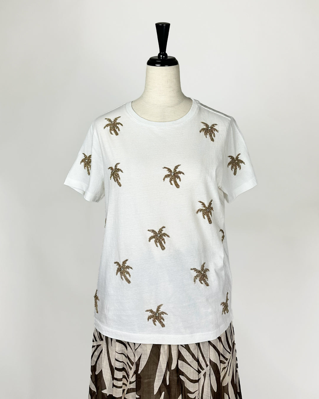 19.70【コットン/天然素材/ビジュー】Tシャツ TG0810-47