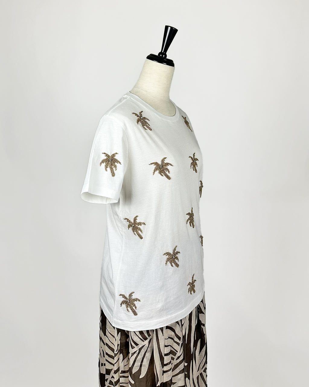 19.70【コットン/天然素材/ビジュー】Tシャツ TG0810-47