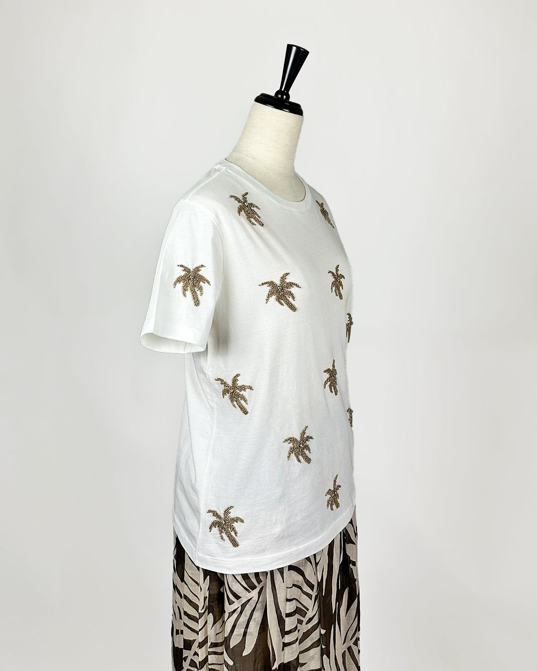19.70【コットン/天然素材/ビジュー】Tシャツ TG0810-47