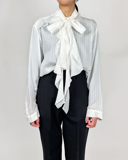 DOROTHEE SCHUMACHER【オケージョン/シルク混/フリル/Iライン】ボウタイブラウス　GG5616-44