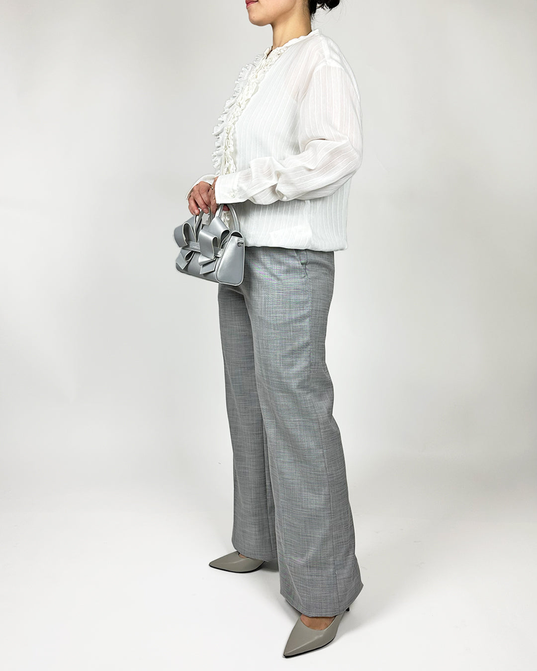 DOROTHEE SCHUMACHER【オケージョン/シルク混/ノーカラー/シフォン】フリルブラウス　GG1609-27