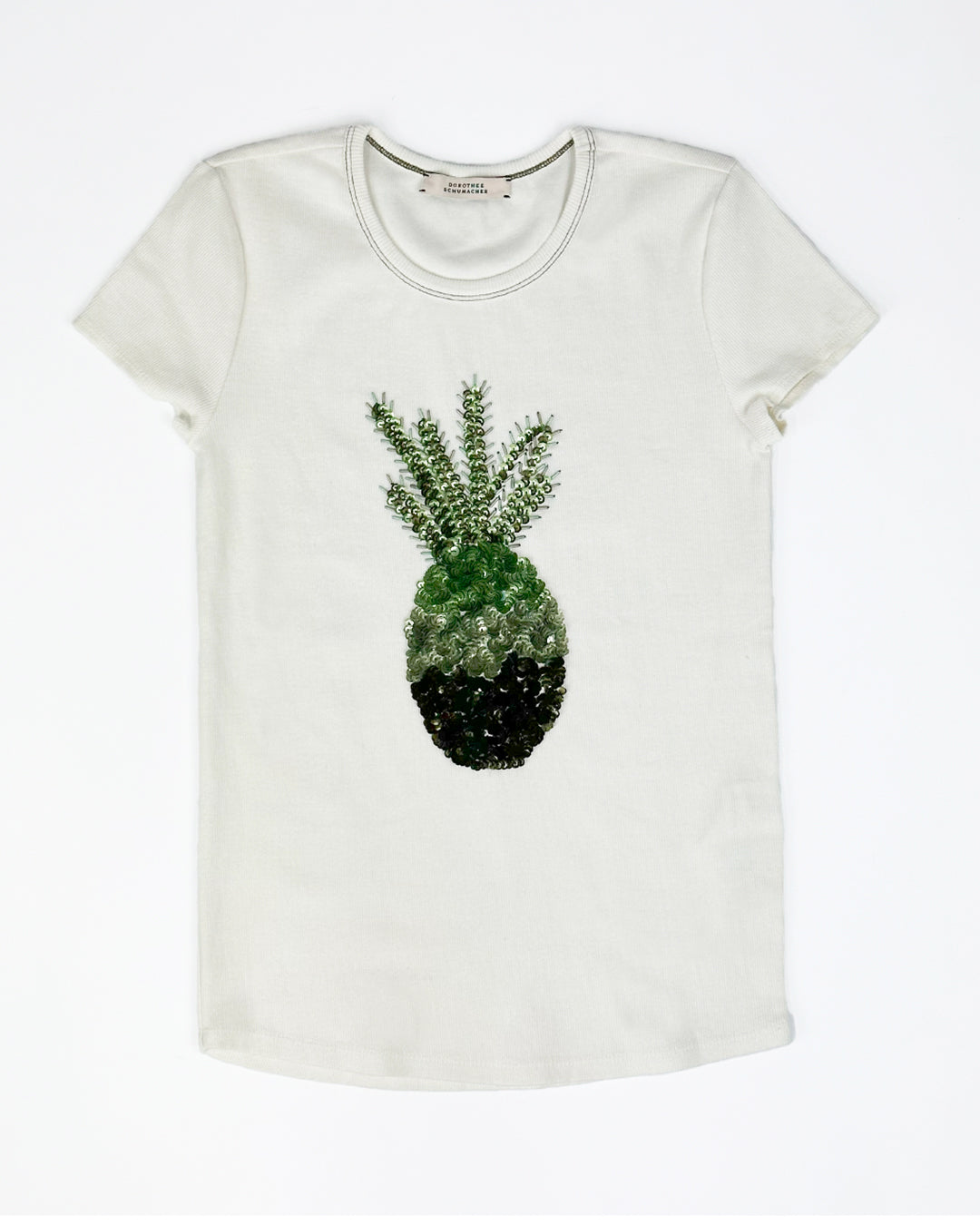 DOROTHEE SCHUMACHER【パイナップル/カットソー/Tシャツ/リブ/スパンコール】　カットソー　GE5804-40