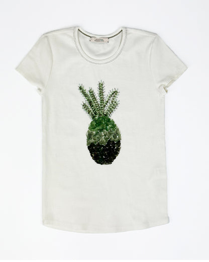 DOROTHEE SCHUMACHER【パイナップル/カットソー/Tシャツ/リブ/スパンコール】　カットソー　GE5804-40
