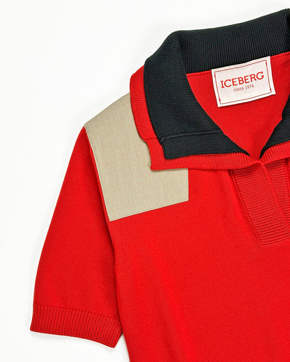 ICEBERG【ランウェイ/サマーニット/ロゴアイコン/コットン100％】ポロニット　II5700-05