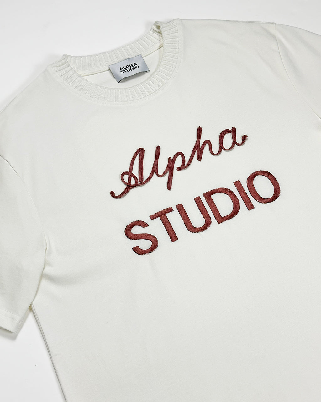 ALPHA STUDIO【ロゴTシャツ/ビッグシルエット/トレンド/エレガンス/コットン100％】アルファロゴカットソー　ZI0800-29