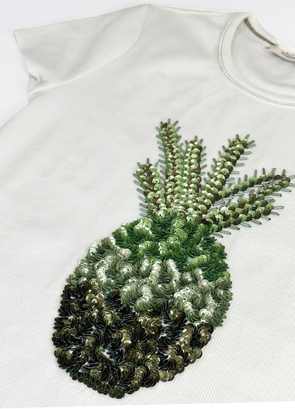 DOROTHEE SCHUMACHER【パイナップル/カットソー/Tシャツ/リブ/スパンコール】　カットソー　GE5804-40