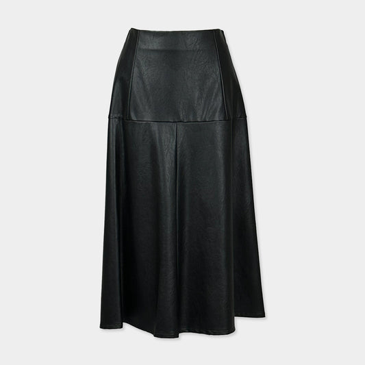 PUROTATTO【プラスサイズ/エコレザー/フレアスカート/スクエアスカート/Aライン】エコレザースクエアスカート UF5405-47