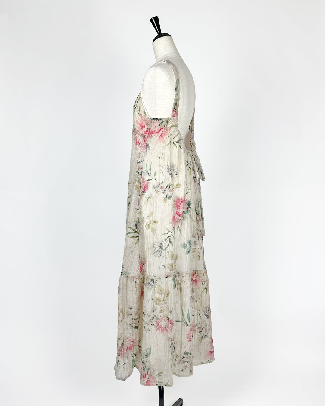 19.70【ワンピース/フラワープリント/シフォンドレス/ボタニカル】フラワープリントワンピース　TI0513-36