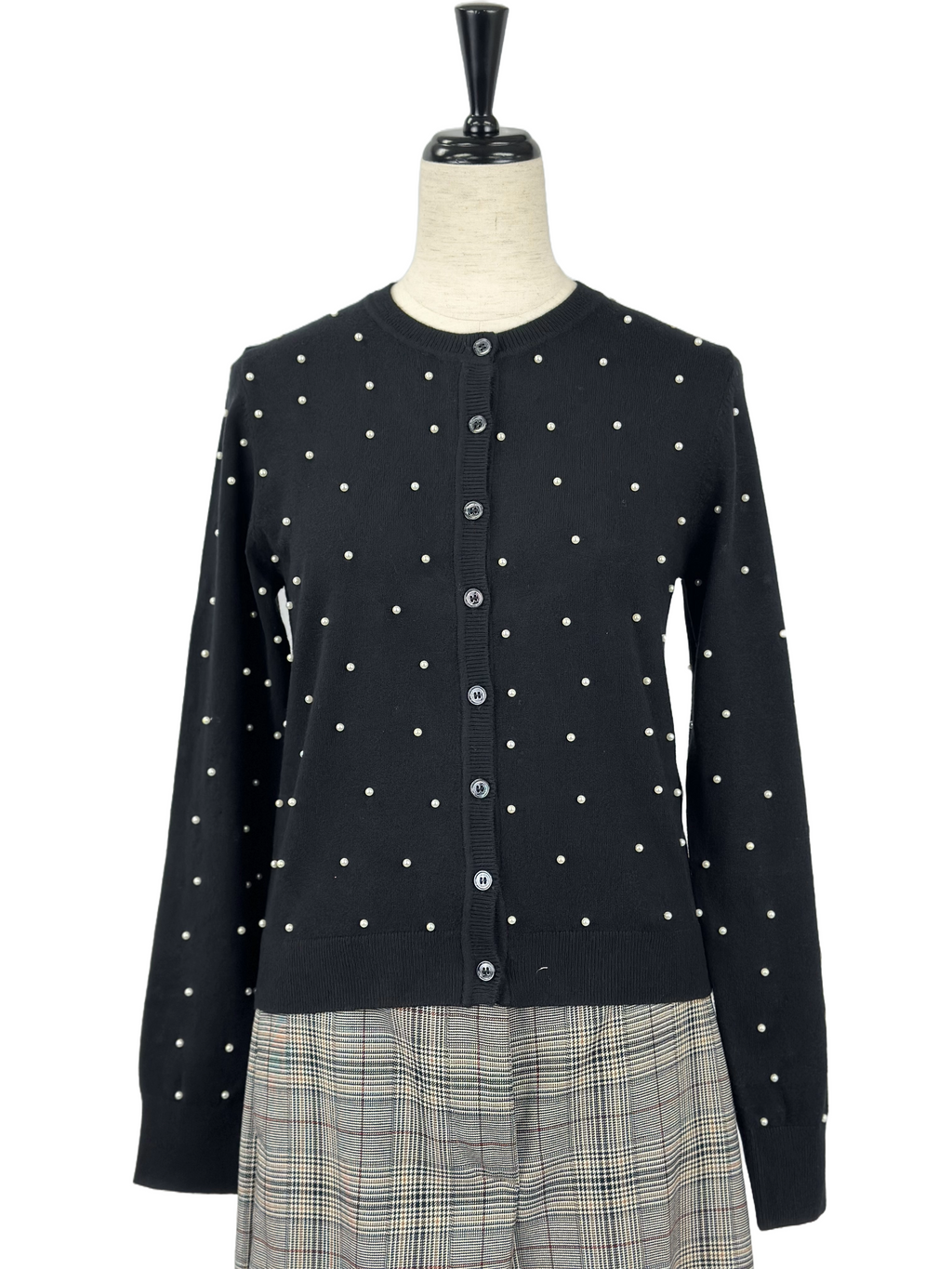 SEVENTY VENEZIA　セヴンティヴェネツィア【クルーネック/薄手】パール付きカーディガン　SF0765-91