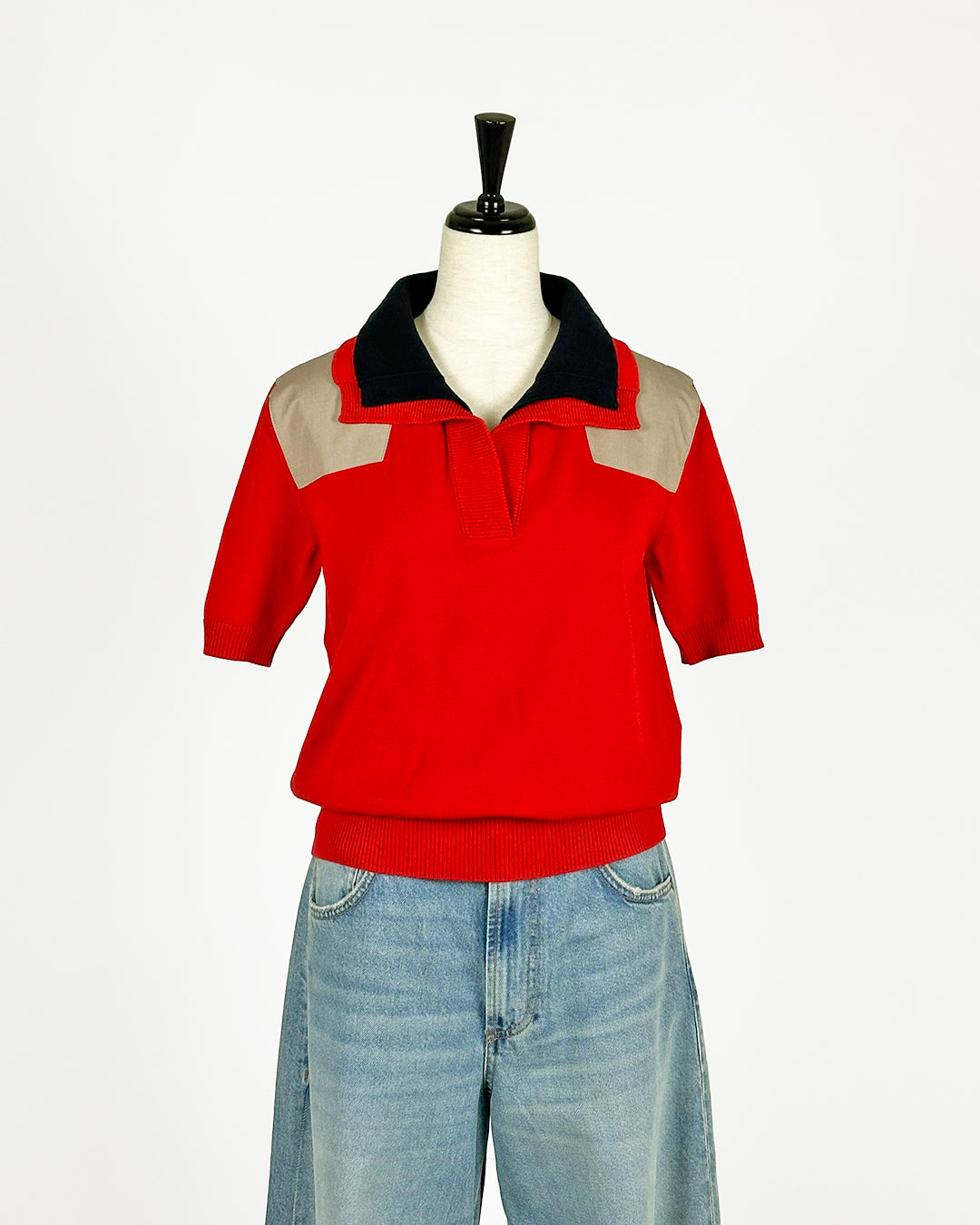 ICEBERG【ランウェイ/サマーニット/ロゴアイコン/コットン100％】ポロニット　II5700-05