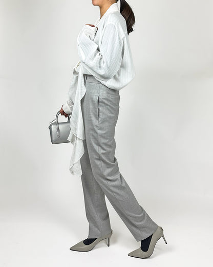 DOROTHEE SCHUMACHER【オケージョン/シルク混/フリル/Iライン】ボウタイブラウス　GG5616-44