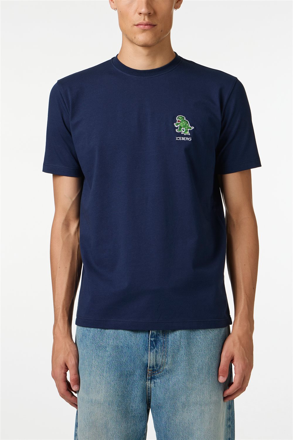 ICEBERG UOMO【メンズ/雑誌掲載/コットンストレッチ/ロゴ/刺繍/キャラクター】ダイナソーロゴTシャツ　BI0814-23