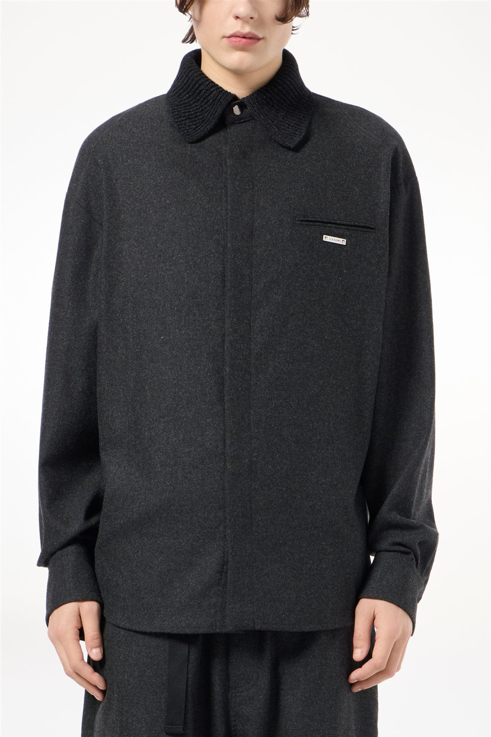 ICEBERG UOMO　アイスバーグウォモ【メンズ/ウールブレンド/異素材コンビ】フランネルシャツ　BJ0602-10