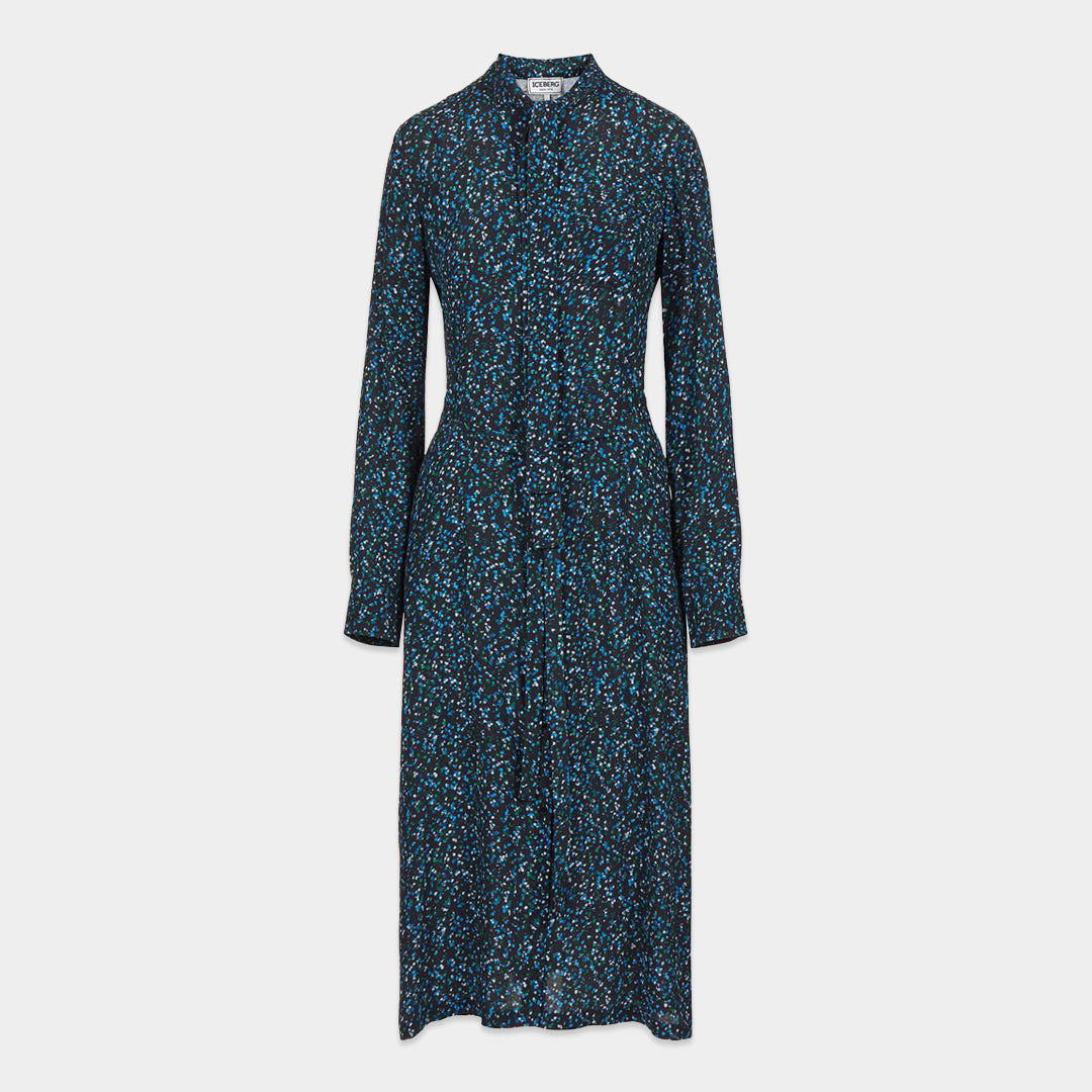 ICEBERG【雑誌掲載品/PICK UP!/レーヨン/リボン/ベルト】ベルト付きプリントワンピース　IH0507-17