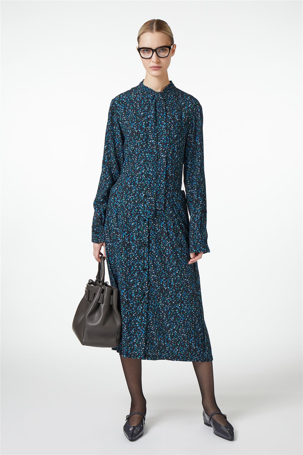 ICEBERG【雑誌掲載品/PICK UP!/レーヨン/リボン/ベルト】ベルト付きプリントワンピース　IH0507-17