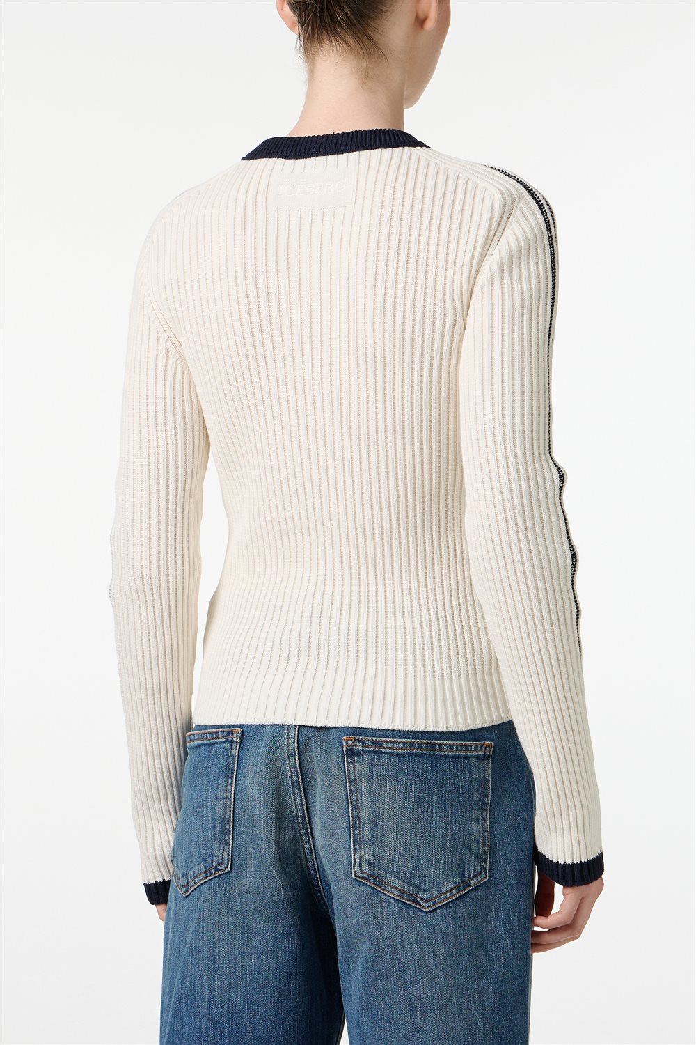 ICEBERG【リブニット/アイスフラワー/刺繍/コットン】アイスフラワーニット　II0704-35