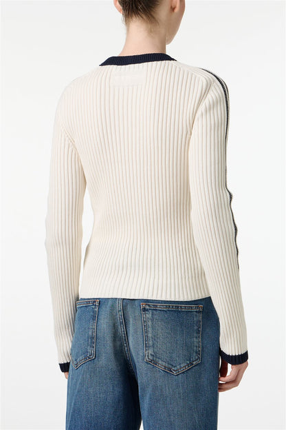 ICEBERG【リブニット/アイスフラワー/刺繍/コットン】アイスフラワーニット　II0704-35