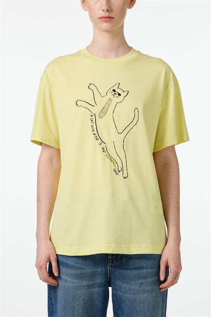 ICEBERG【コットン/ロゴ/刺繍/キャラクター】キャット刺繍Tシャツ　II0810-23