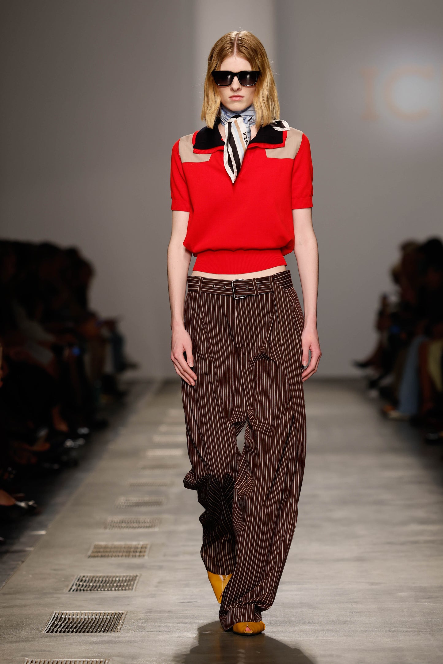 ICEBERG【ランウェイ/サマーニット/ロゴアイコン/コットン100％】ポロニット　II5700-05