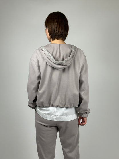 【人気】PUROTATTO【PICK UP！/コットン100％/リラックス/カジュアルスタイル/ジャージ】ラメパイピングパーカー　UH0855-57