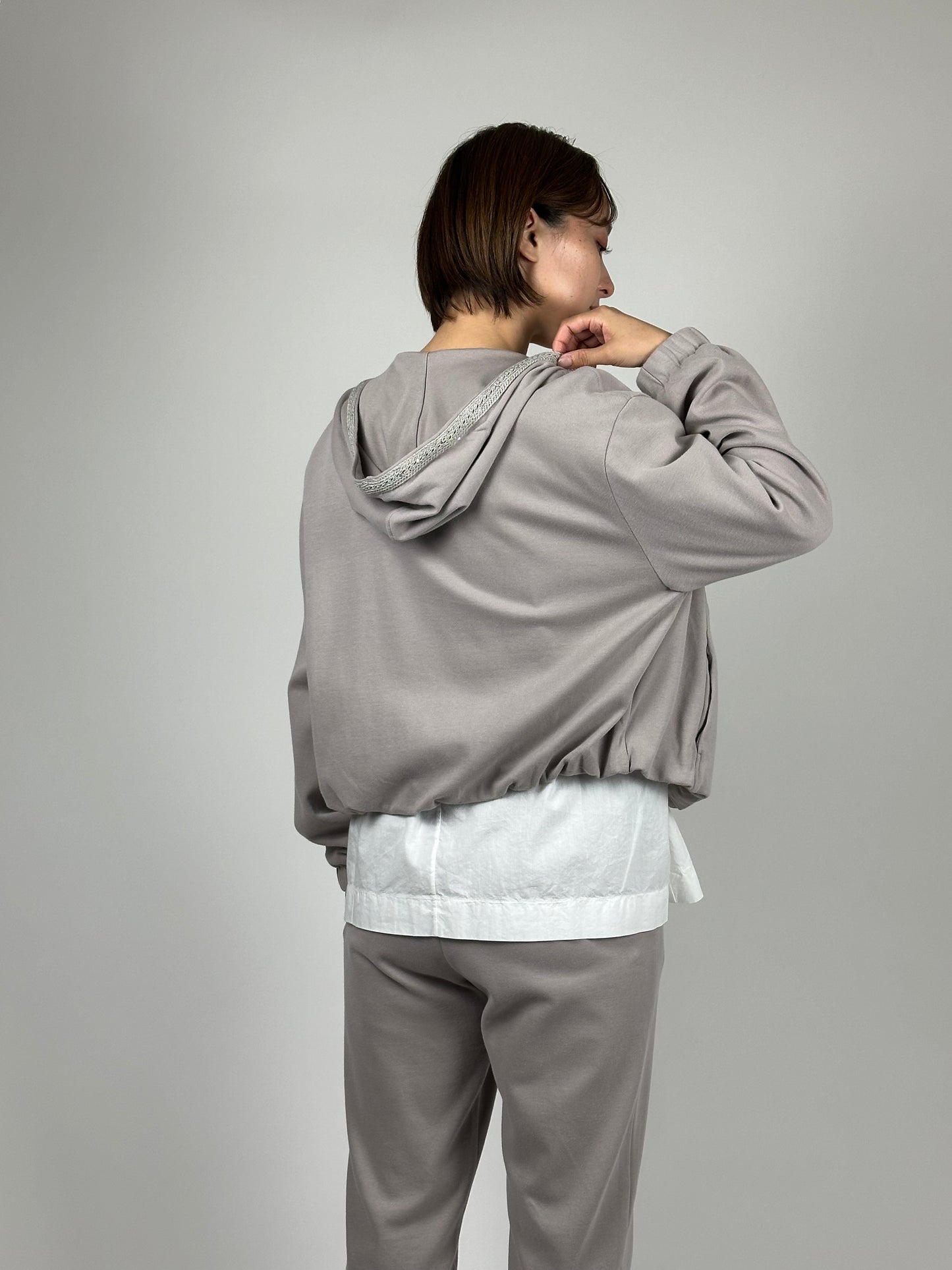 【人気】PUROTATTO【PICK UP！/コットン100％/リラックス/カジュアルスタイル/ジャージ】ラメパイピングパーカー　UH0855-57