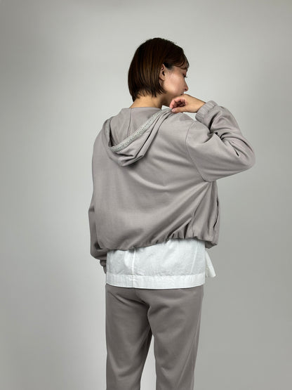 【人気】PUROTATTO【PICK UP！/コットン100％/リラックス/カジュアルスタイル/ジャージ】ラメパイピングパーカー　UH0855-57