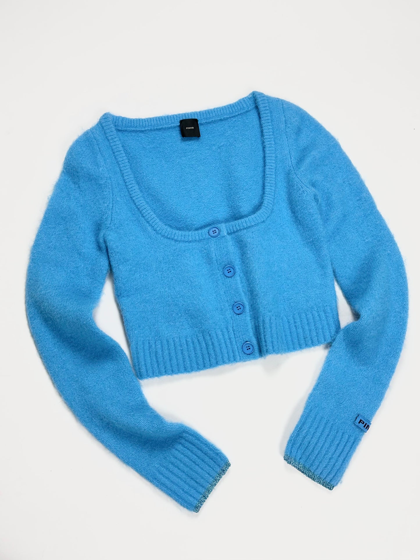 PINKO【SALE】PICK UP!残り1点【60％OFF/ショートカーデ/カラーニット/トレンド/ロゴ】ショートカーディガン　PF9701-09