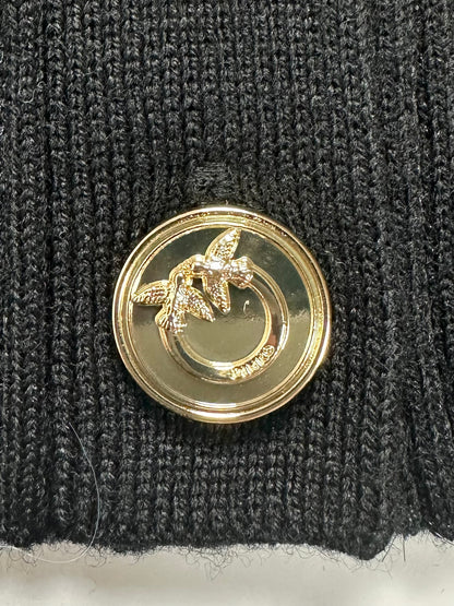 PINKO【SALE】PICK UP!残り1点【70％OFF/ショートカーデ/リブカーデ/ブラック/アンサンブル/ロゴ】ブラックリブカーディガン　PD1767-B9