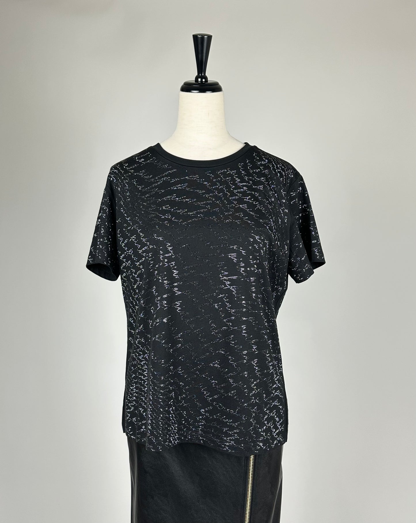 PINKO【SALE】PICK UP!残り1点【70％OFF/ラインストーン/ブラック/ロゴ】キラカットソー　PD1821-80