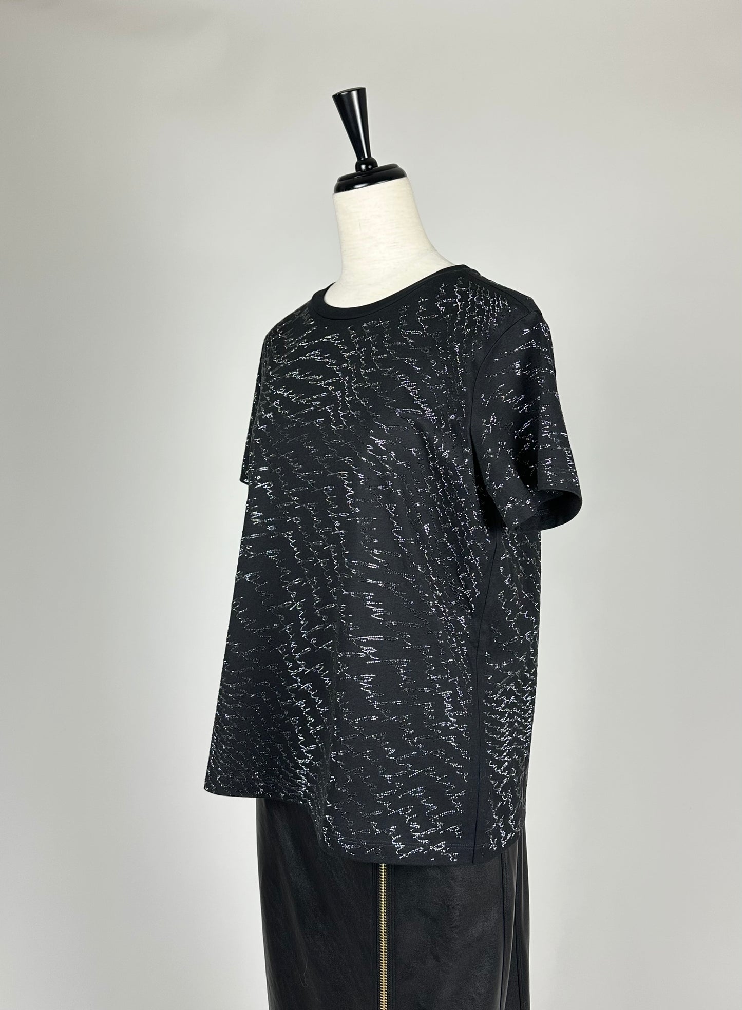 PINKO【SALE】PICK UP!残り1点【70％OFF/ラインストーン/ブラック/ロゴ】キラカットソー　PD1821-80