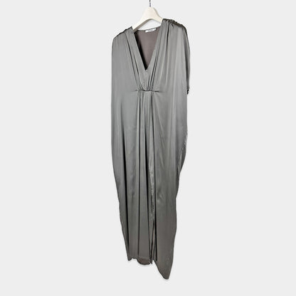 Kangra【オケージョン/ドレープ/ロング/Iライン/オン・オフ】Vネックワンピース KE0505-12