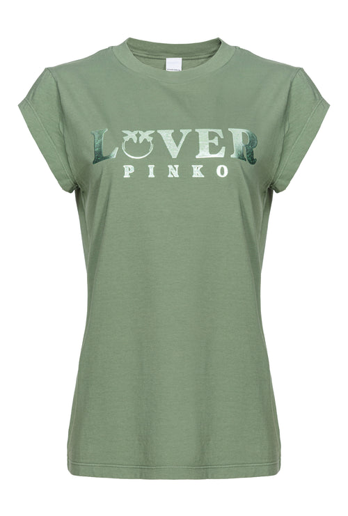 PINKO【コットン/ロゴ/フレンチスリーブ】LOVERロゴフレンチスリーブT PG2832-51