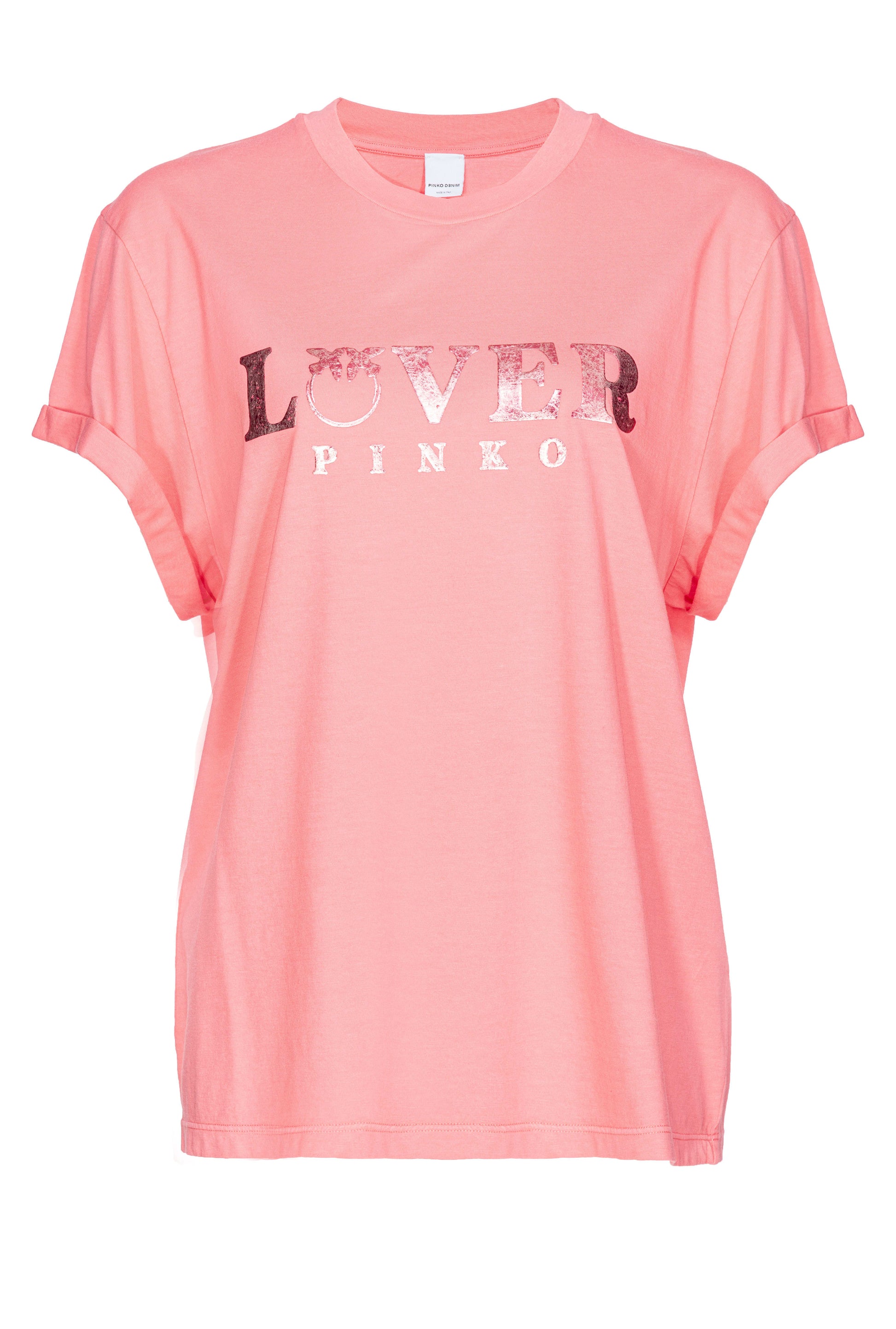 PINKO【コットン/ロゴ/ロールアップ】LOVERロゴTシャツ PG2833-51