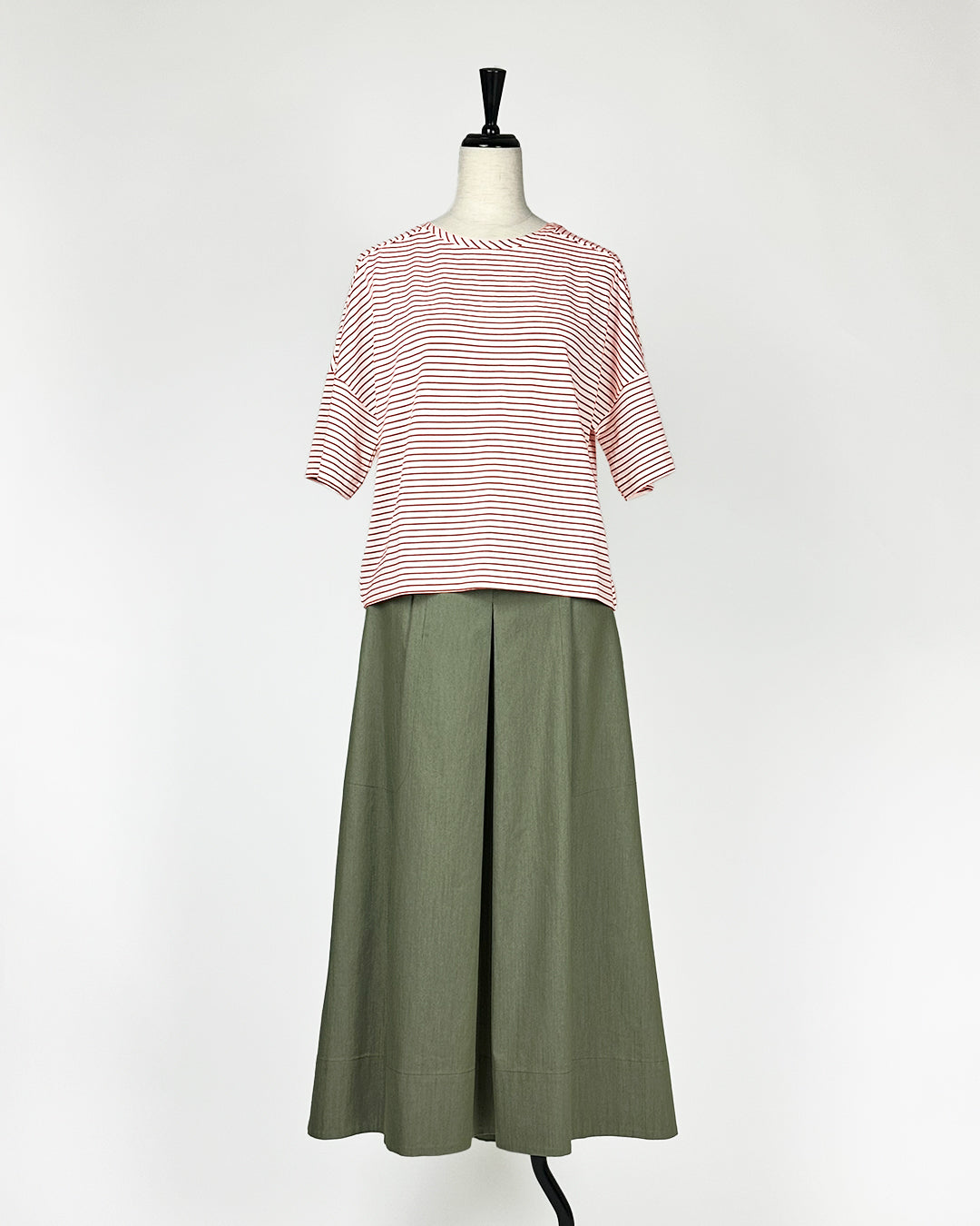 PUROTATTO【ストレッチ/イージーケア/ドロップショルダー/ワイド】ボーダーTシャツ UG1836-14
