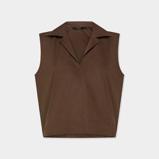 SEVENTY VENEZIA【1点のみ】【コットンブラウス/チョコレートカラー/シャツ】チョコレートカラーシャツ　SG0610-06