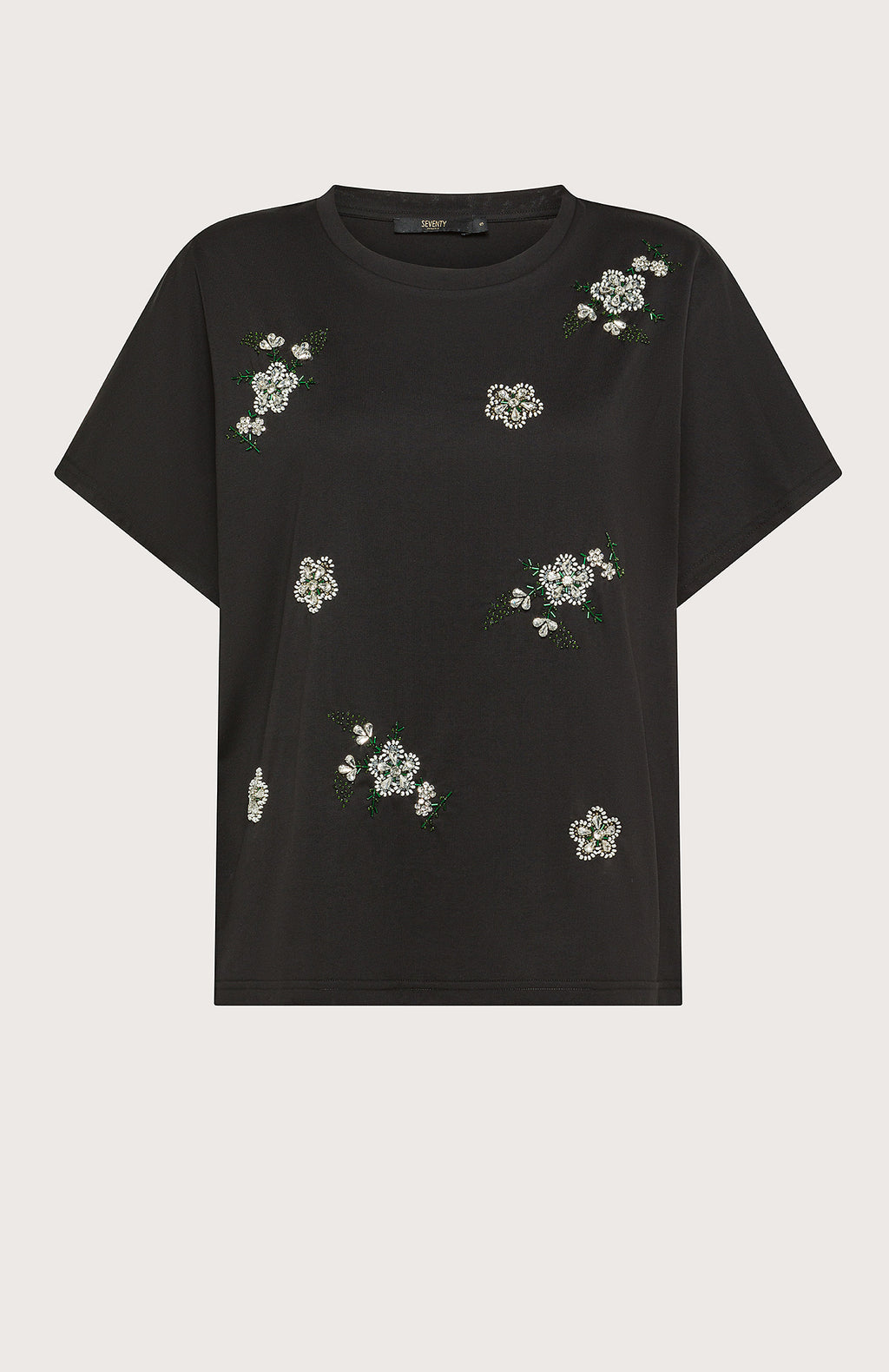 【PICK UP!】SEVENTY VENEZIA　【オーバーサイズ/スパンコール/ブラック/コットン100％】カットソー　SG0808-78