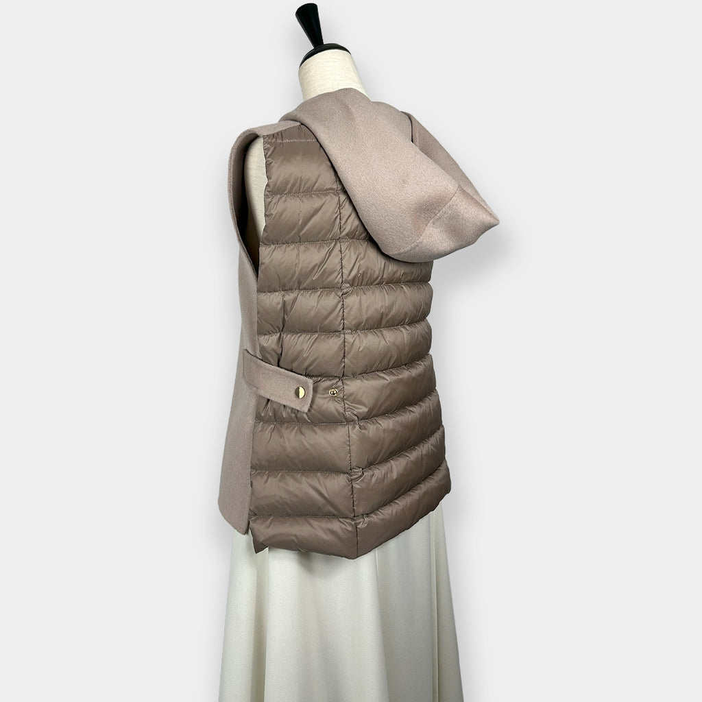 SEVENTY VENEZIA セヴンティヴェネツィア【１点のみ】【Precious掲載品/ダブルフェイス/ウールカシミヤ/ダウンベスト/サイドボタン/ニュアンスカラー】フーディベスト SH0204-05