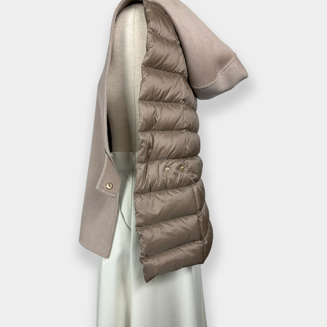 SEVENTY VENEZIA セヴンティヴェネツィア【１点のみ】【Precious掲載品/ダブルフェイス/ウールカシミヤ/ダウンベスト/サイドボタン/ニュアンスカラー】フーディベスト SH0204-05