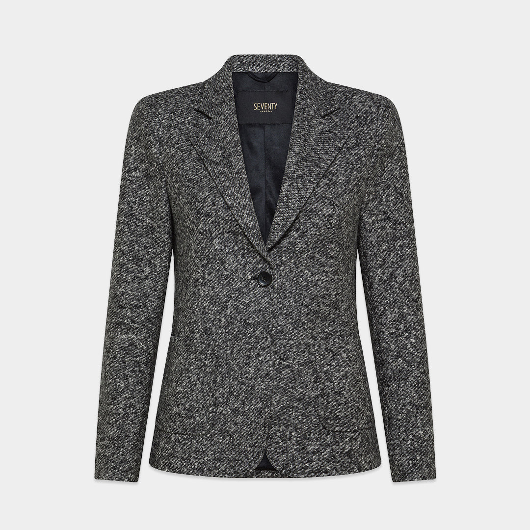 SEVENTY VENEZIA　【ウール/シルク/ストレッチ/エアリー/テーラード/セットアップ】シルクミックスツイードジャケット　SH0208-10