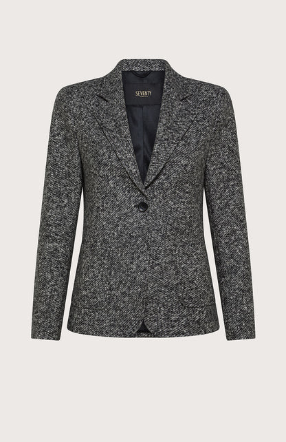 SEVENTY VENEZIA　【ウール/シルク/ストレッチ/エアリー/テーラード/セットアップ】シルクミックスツイードジャケット　SH0208-10