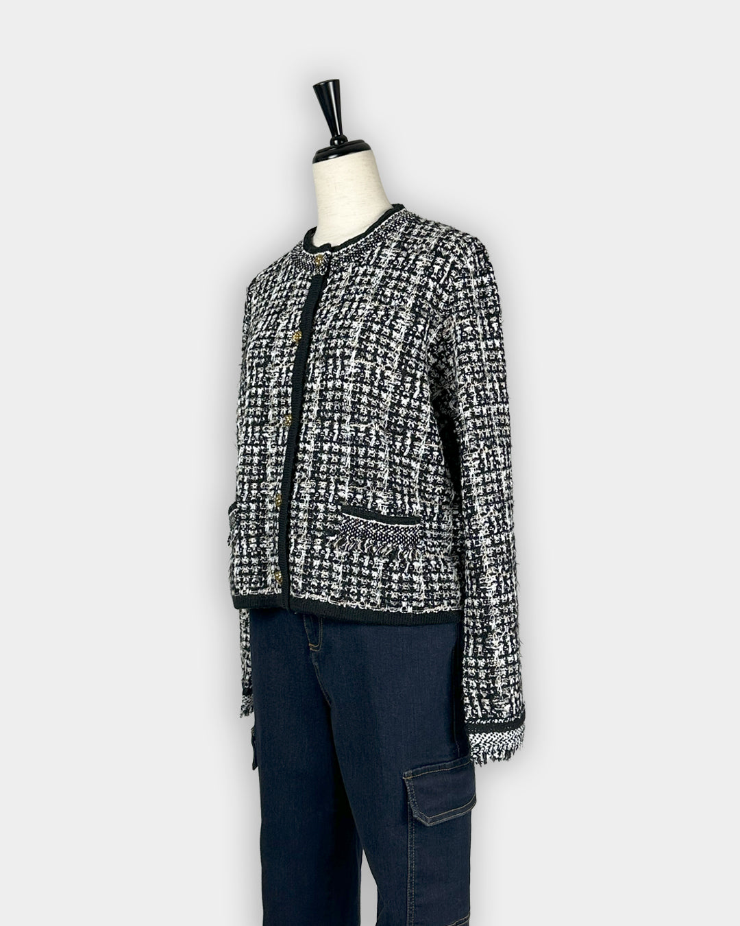 SEVENTY VENEZIA 【ツイード調ニット/ニットジャケット/ラメ