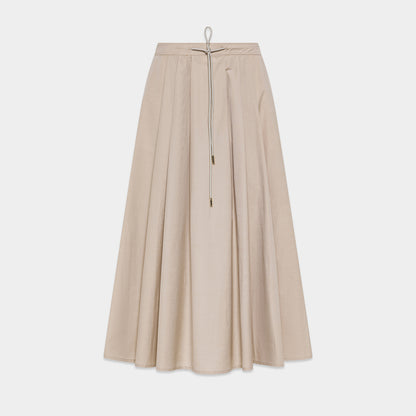 SEVENTY VENEZIA【ロングフレア/ウエストヒモ/コットン/オン・オフ】サンドベージュロングスカート　SI00403-11